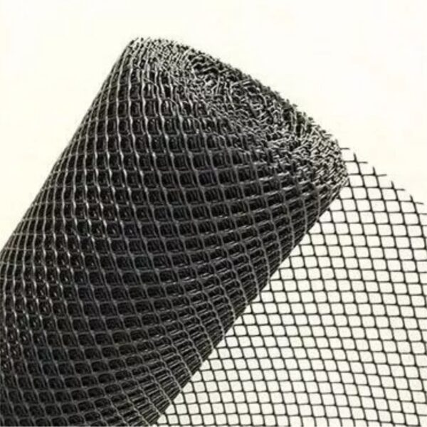 Tejido Malla Plástico Rombo 15 x 15 - Negro